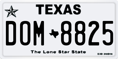 TX license plate DOM8825