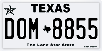 TX license plate DOM8855