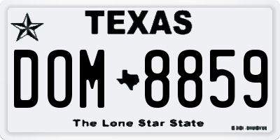 TX license plate DOM8859
