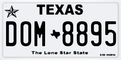 TX license plate DOM8895