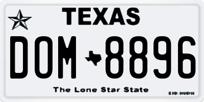 TX license plate DOM8896