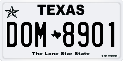 TX license plate DOM8901