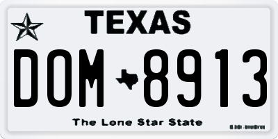 TX license plate DOM8913