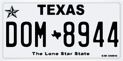 TX license plate DOM8944