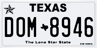 TX license plate DOM8946