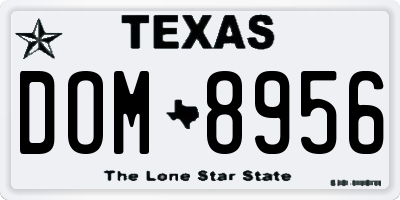TX license plate DOM8956