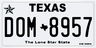 TX license plate DOM8957