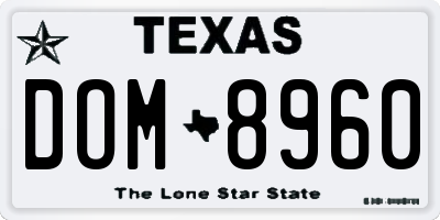 TX license plate DOM8960
