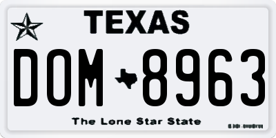 TX license plate DOM8963