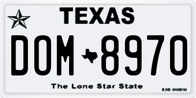 TX license plate DOM8970