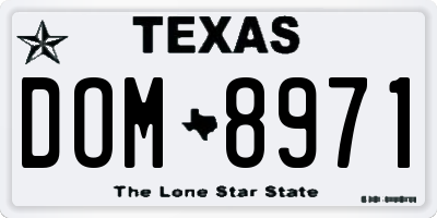 TX license plate DOM8971