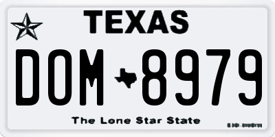 TX license plate DOM8979