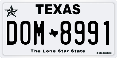 TX license plate DOM8991