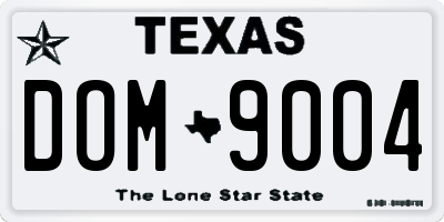 TX license plate DOM9004
