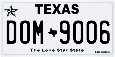 TX license plate DOM9006