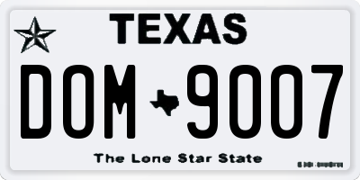 TX license plate DOM9007