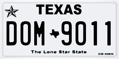 TX license plate DOM9011