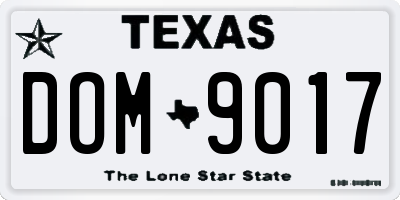 TX license plate DOM9017