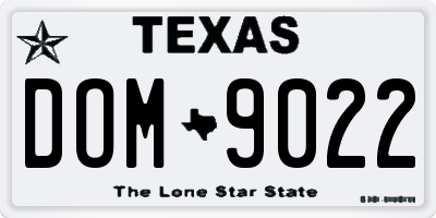 TX license plate DOM9022