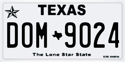 TX license plate DOM9024