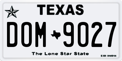 TX license plate DOM9027
