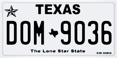 TX license plate DOM9036