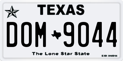 TX license plate DOM9044