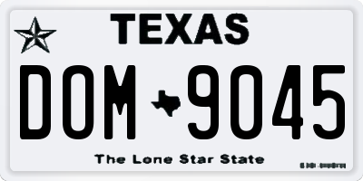 TX license plate DOM9045