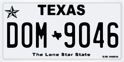TX license plate DOM9046