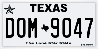 TX license plate DOM9047