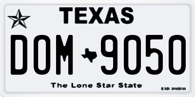 TX license plate DOM9050