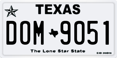 TX license plate DOM9051