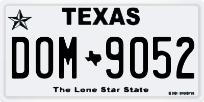 TX license plate DOM9052
