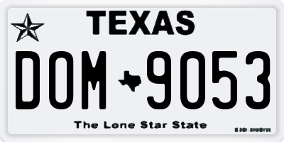 TX license plate DOM9053