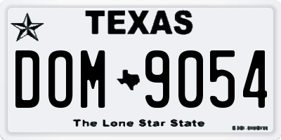 TX license plate DOM9054