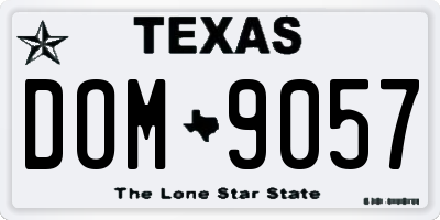 TX license plate DOM9057