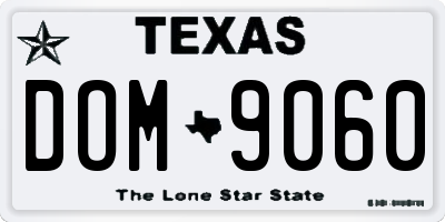 TX license plate DOM9060