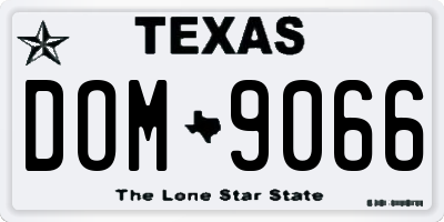 TX license plate DOM9066