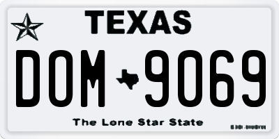 TX license plate DOM9069