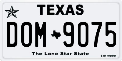 TX license plate DOM9075