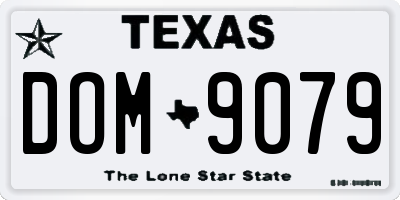 TX license plate DOM9079