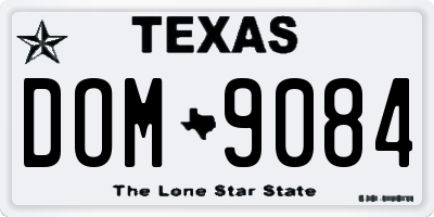 TX license plate DOM9084