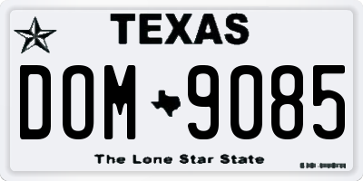 TX license plate DOM9085