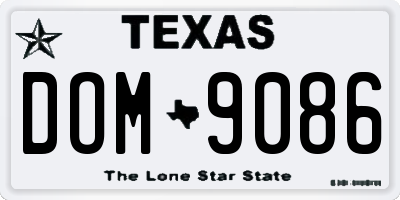 TX license plate DOM9086