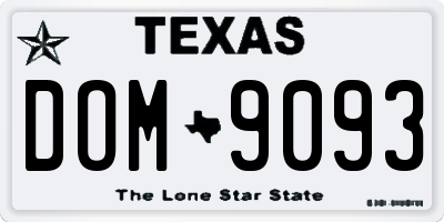 TX license plate DOM9093