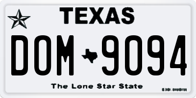 TX license plate DOM9094