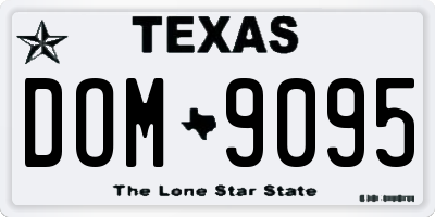 TX license plate DOM9095
