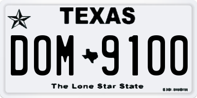 TX license plate DOM9100