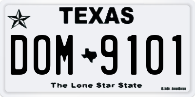 TX license plate DOM9101