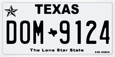 TX license plate DOM9124